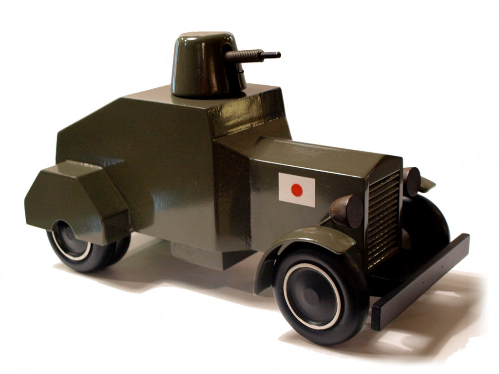 TINTIN: L'AUTOMITRAILLEUSE BLINDEE JAPONAISE DU "LOTUS BLEU" - réplique en bois Aroutcheff 1986 (occasion)