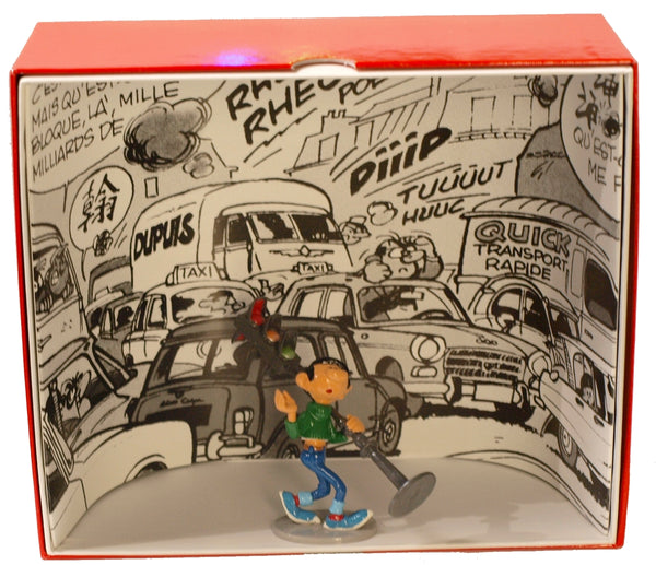 GASTON LAGAFFE: FEU TRICOLORE - figurine métal 8.5 cm