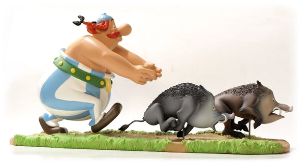ASTERIX: LE DEJEUNER D'OBELIX - statuette résine 17 cm