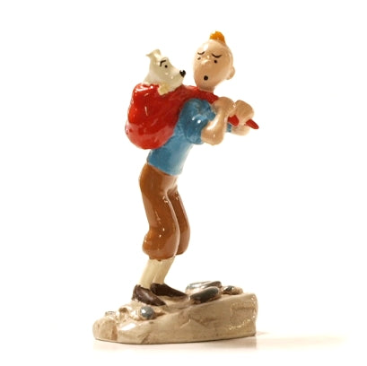 TINTIN AVEC MILOU DANS LE DOS - figurine métal 6.5 cm (pixi 4558 occasion)