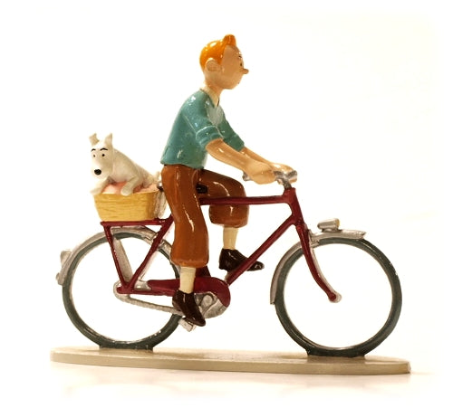 TINTIN & MILOU A VELO - figurine métal 7.5 cm (pixi 4552 occasion)