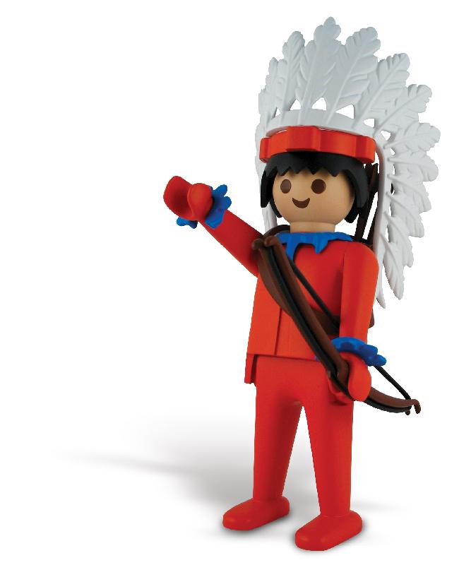 PLAYMOBIL: LE CHEF INDIEN - statuette résine 30 cm