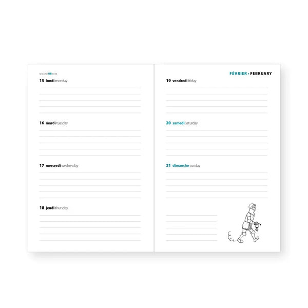 Mini agenda Tintin 2027 10 x 15 cm Moulinsart (24501)