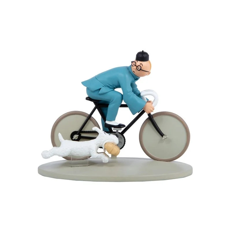 Figurine Tintin et Milou à vélo "Le Lotus Bleu", version colorisée Tintinimaginatio 2025 (42291)