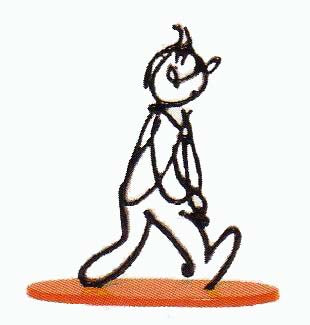 TINTIN: ALPH-ART, SOCLE ORANGE - sculpture métallique 14 cm