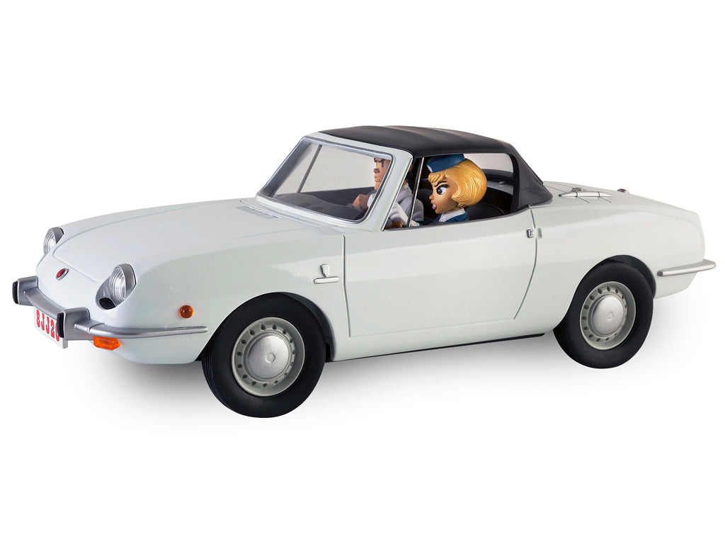NATACHA: FIAT 850 SPIDER BERTONE 1969 "LE TREIZIEME APOTRE" - véhicule en résine 32 cm