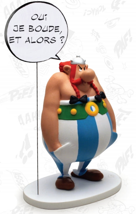 ASTERIX: OBELIX "OUI JE BOUDE, ET ALORS ?" - statuette résine 18.5 cm Collection BULLES