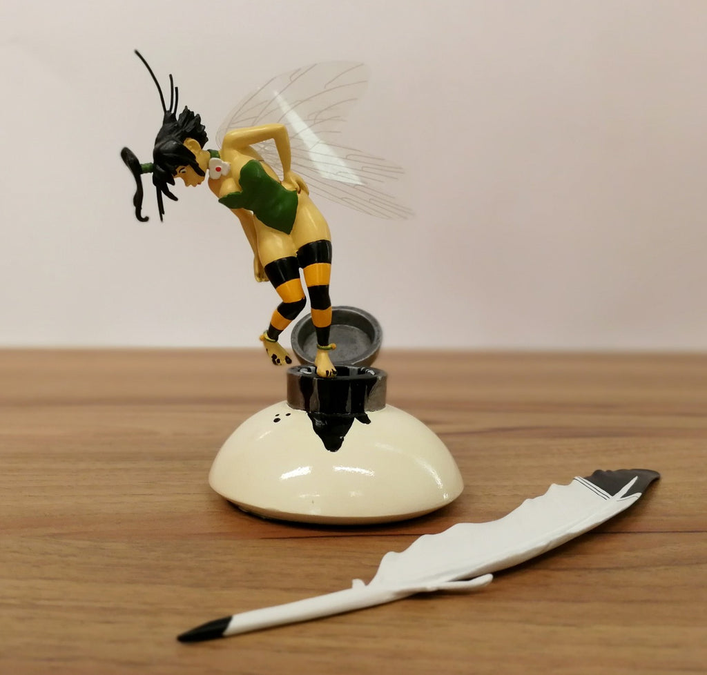 PETER PAN (LOISEL): CLOCHETTE SUR L'ENCRIER - figurine en métal 11.5 cm (occasion)