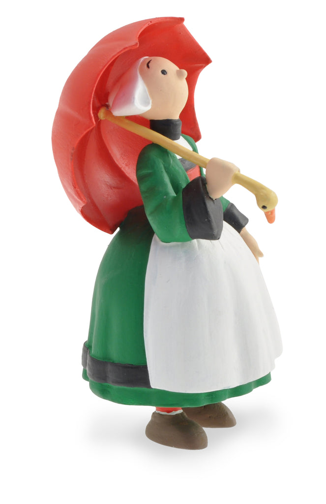 BECASSINE: BECASSINE ET SON PARAPLUIE - figurine plastique 8 cm