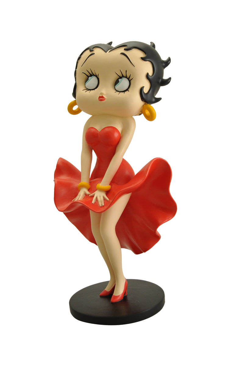 Grande Statue Betty Boop En Résine - Robe De Soirée Blanche, 95 Cm, Neuve