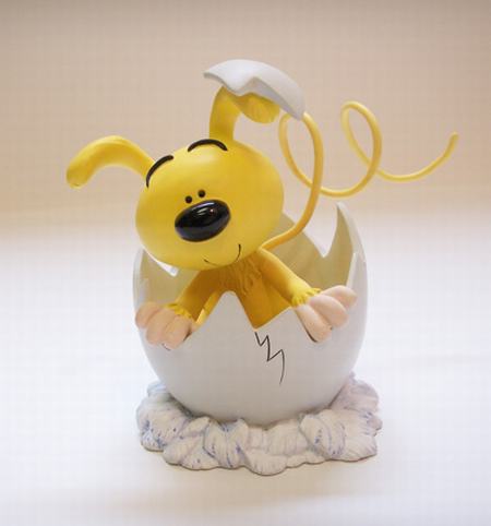 MARSUPILAMI: BIBU SORTANT DE L'OEUF - statuette résine