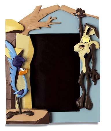 LOONEY TUNES: ROAD RUNNER & WILE E. COYOTE - cadre photo 3D en résine