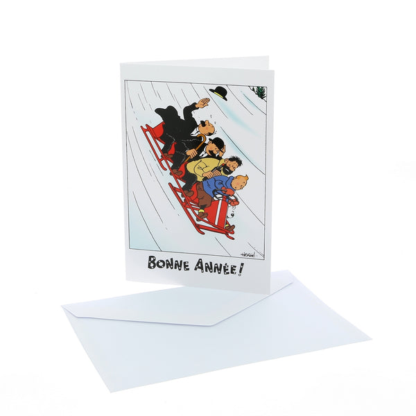 TINTIN: CARTES NOEL ET NOUVEL AN - set de 5 cartes postales (2018)