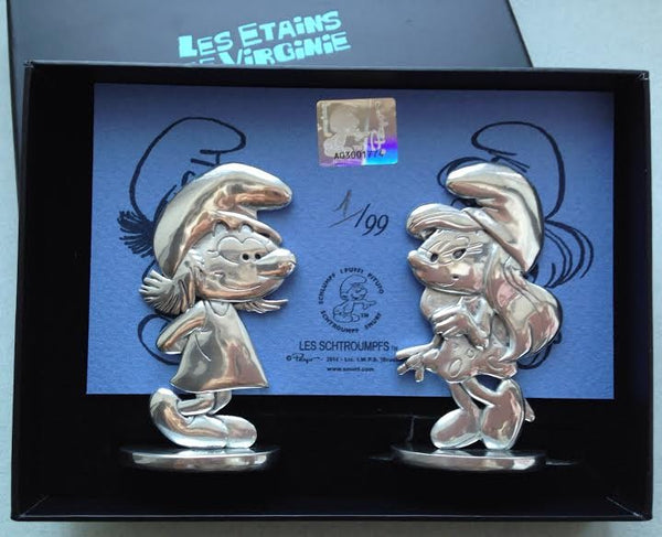 LES SCHTROUMPFS: LES SCHTROUMPFETTES - figurines en étain 6 cm