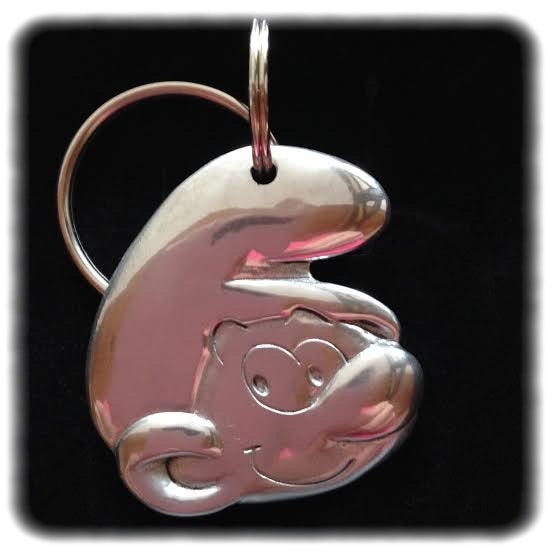 LES SCHTROUMPFS: SCHTROUMPF - porte-clés en étain 5 cm