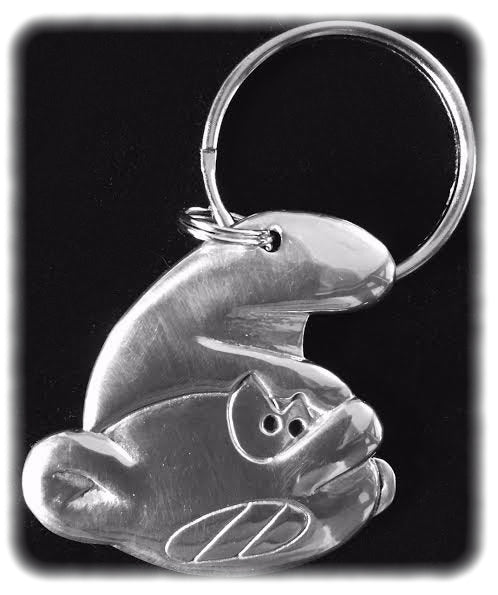 LES SCHTROUMPFS: LE SCHTROUMPF NOIR - porte-clés en étain 5 cm