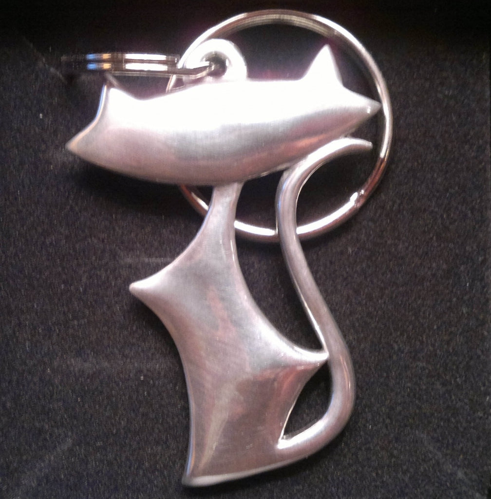 ANTONIO LAPONE: "CHAT DESIGN" - porte-clés en étain 5 cm