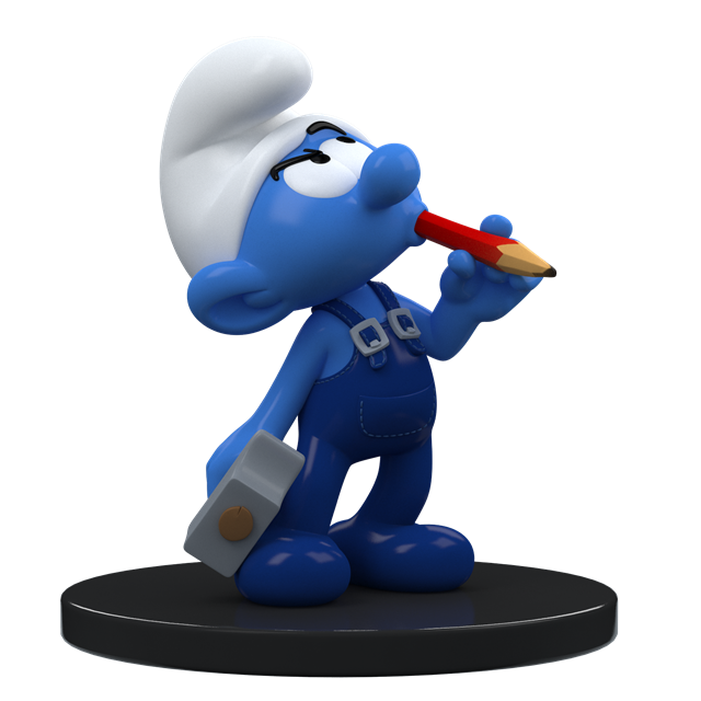 Figurine Schtroumpf Bricoleur Blue Resin par Puppy (700110)