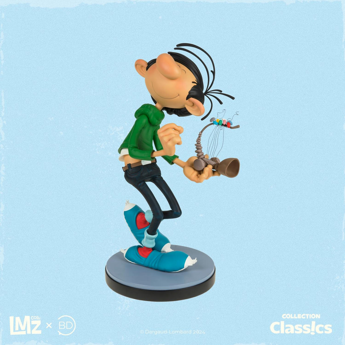 Figurine Gaston Lagaffe et son petit Gaffophone 