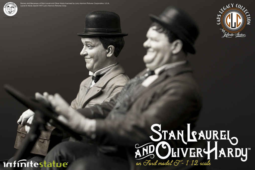 FIGURINES 1/8 LAUREL ET HARDY VROOM NOT PEINT AUTOART NOREV