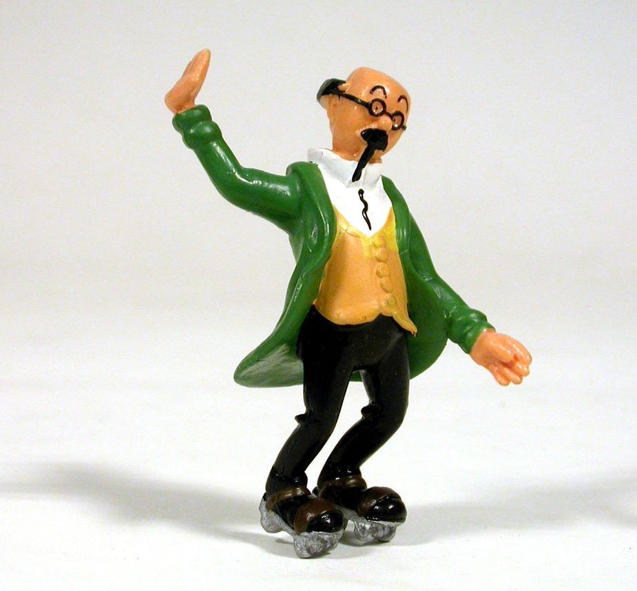 TINTIN: TOURNESOL PATINS A ROULETTES - figurine pvc 7.5 cm