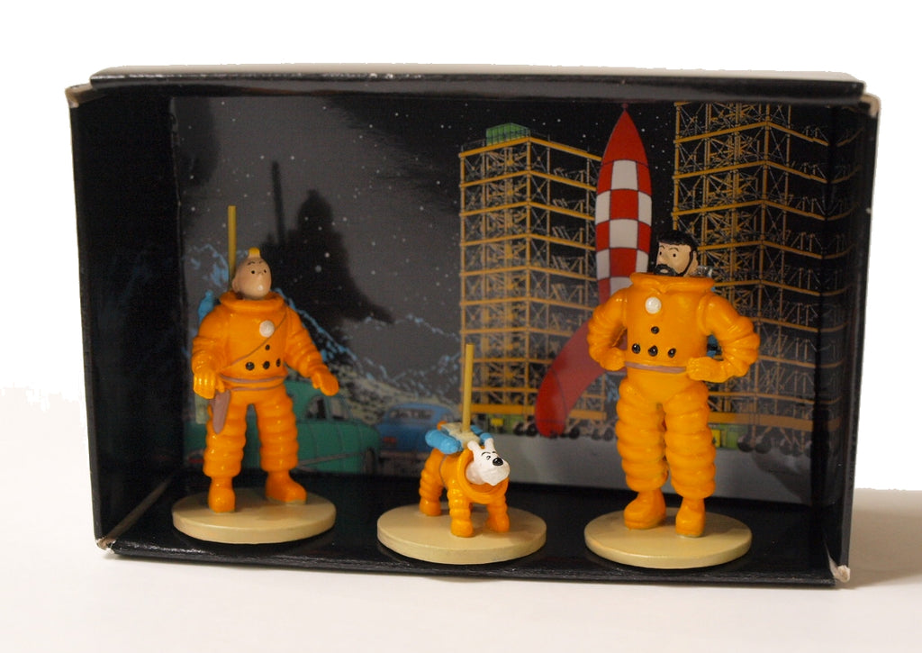 4 FIGURINES TINTIN Collection LU - Herge Tintin & milou astronautes C 4 FIGURINES TINTIN Collection LU - Herge Tintin & milou astronautes C