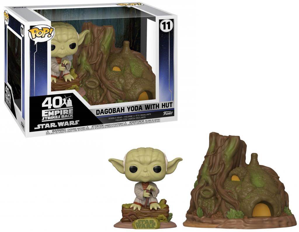 STAR WARS, EPISODE V: DAGOBAH YODA WITH HUT, FUNKO POP! TOWN #11 - coffret figurine bobble-head vinyl 10 cm