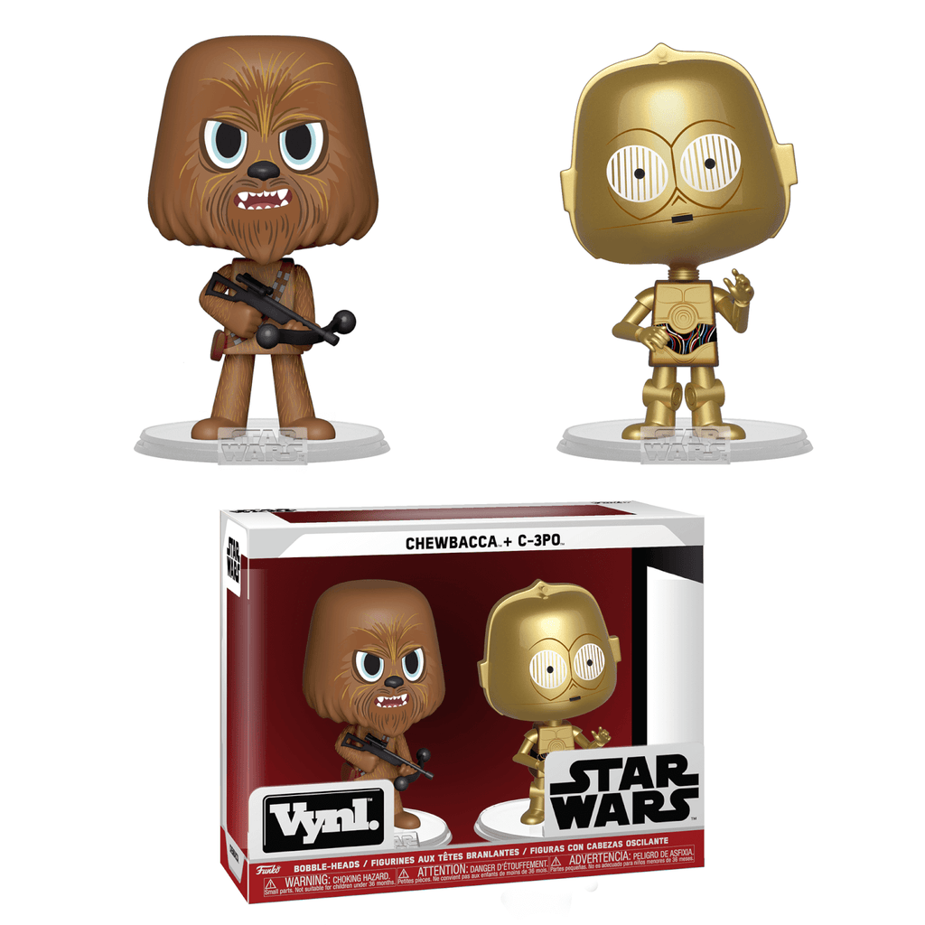 STAR WARS: CHEWBACCA + C-3PO, FUNKO VYNL - coffret de 2 figurines vinyl 10 cm