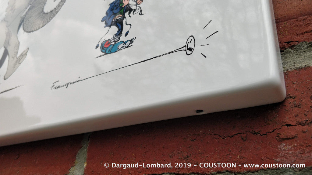 Plaque Métal Gaston Lagaffe - 30 X 20 Cm - Décoration Murale