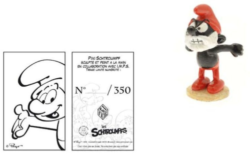 LES SCHTROUMPFS: LE GRAND SCHTROUMPF NOIR - figurine métal 4.5 cm