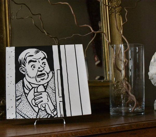 BLAKE ET MORTIMER - MORTIMER - plateau en céramique émaillée 30.5 x 30.5 cm