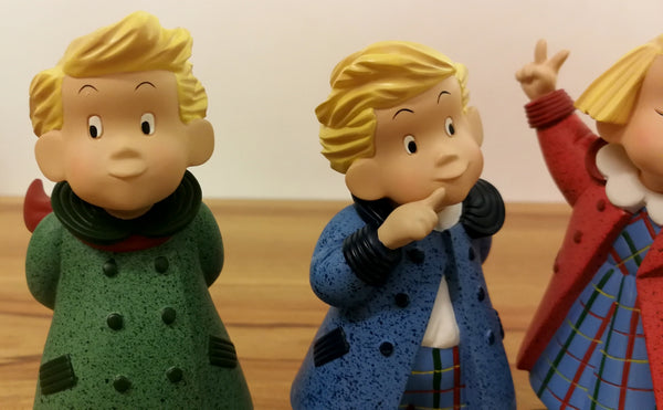 LES TRIPLES - ensemble de 4 statuettes en résine 13 cm