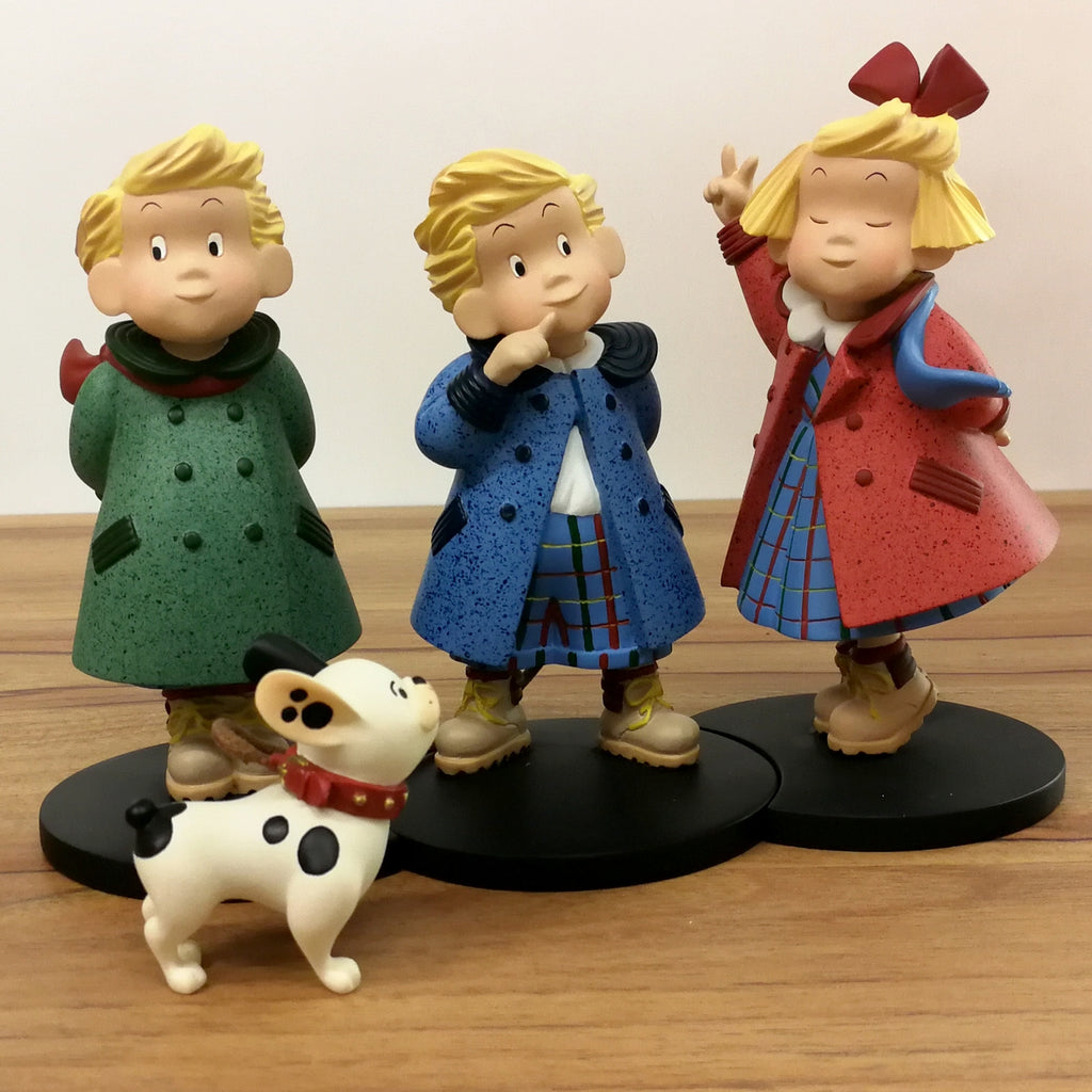 LES TRIPLES - ensemble de 4 statuettes en résine 13 cm