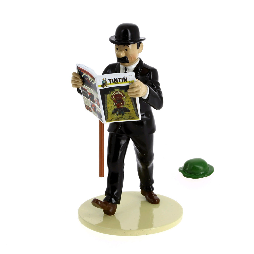 TINTIN: DUPOND + LE CHAPEAU DE TOURNESOL, COLLECTION "LISEZ TINTIN" - figurine métal 9 cm