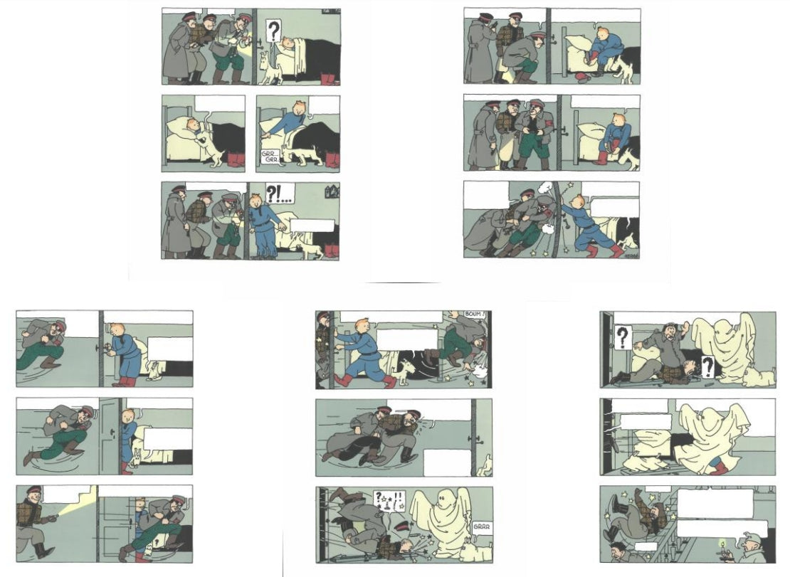 Lithographie Tintin Au Pays des Soviets Scène de Nuit, version