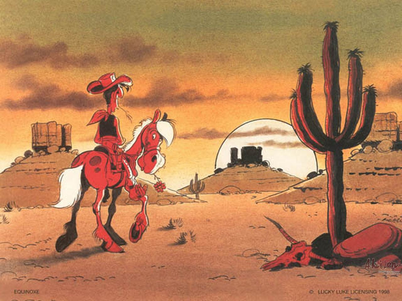 LUCKY LUKE: SUNSET - affiche offset 30 x 40 cm, equinoxe, equ