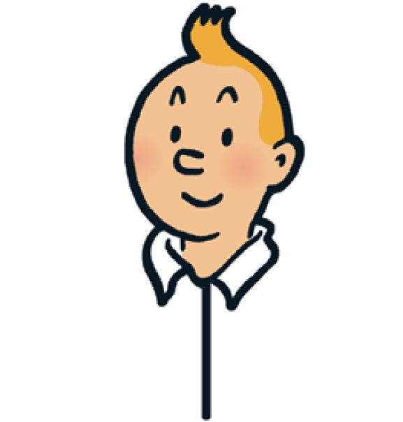 TINTIN: MASQUE EN CARTON - avec bâton en plastique