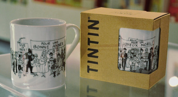 TINTIN: LA CARTE DE VOEUX 1972 - mug en porcelaine