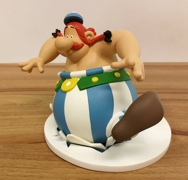 ASTERIX: OBELIX BRISE LA GLACE - statuette résine 15 cm