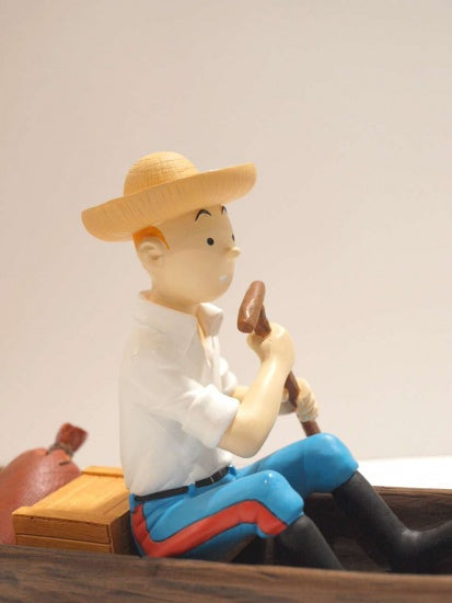Tintin - Diorama Moulinsart - La pirogue - L'oreille cassée