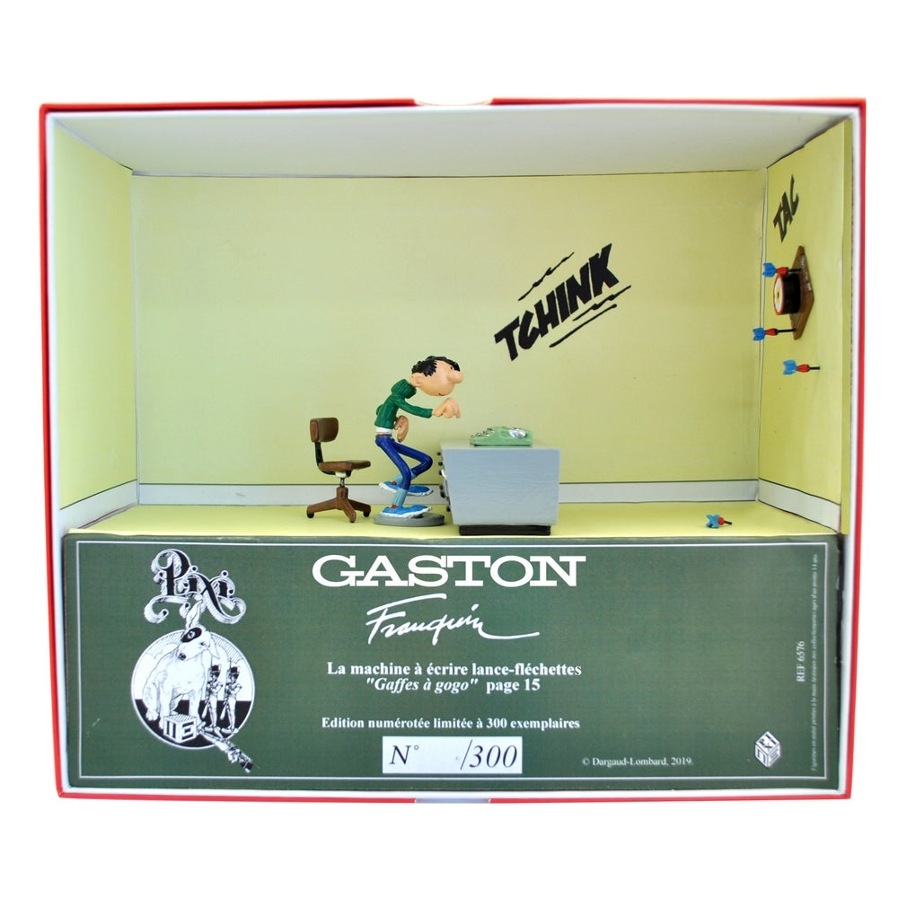 GASTON: LA MACHINE A ECRIRE LANCE-FLECHETTES (Collection Gaston Inventions II) - figurine métal 6 cm (pixi 6588)