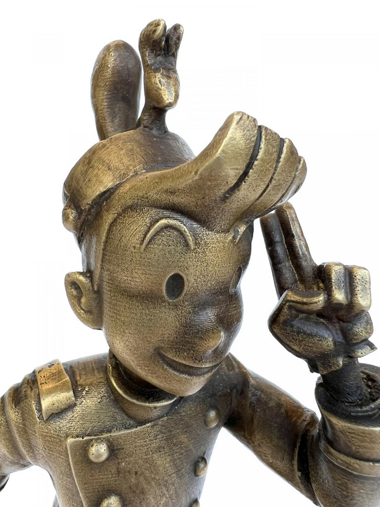 Figurine En Plomb – Buste De Spirou – Pixi – Vintage