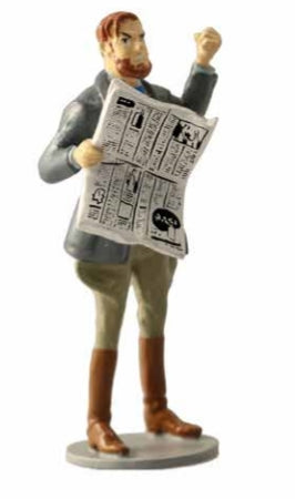 BLAKE & MORTIMER: MORTIMER au JOURNAL (Collection Origine) - figurine métal 6 cm