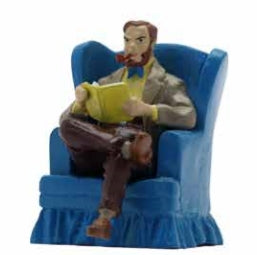 BLAKE & MORTIMER: MORTIMER dans son FAUTEUIL (Collection Origine) - figurine métal 6 cm