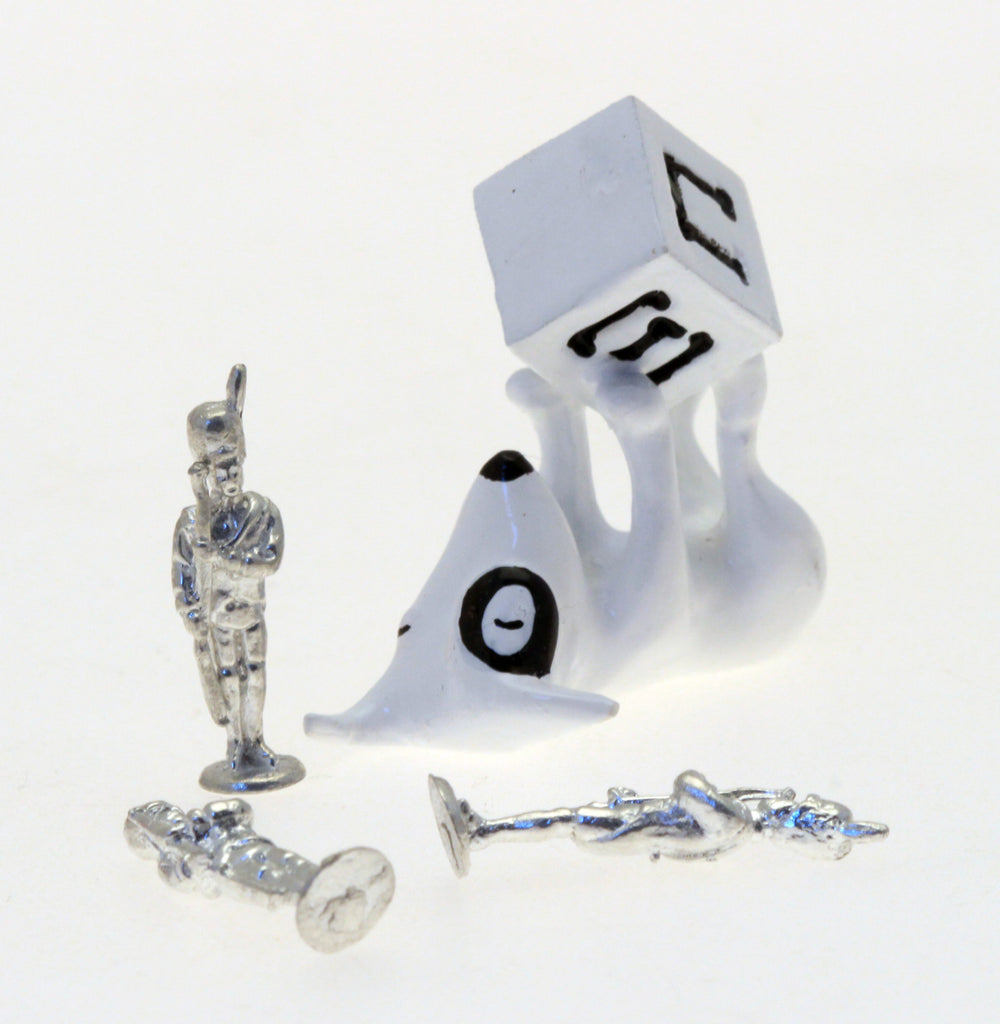 ROGER-ROGER, SON CUBE ET SES SOLDATS - figurine métal