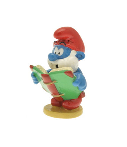 LES SCHTROUMPFS: LE GRAND SCHTROUMPF LISANT, COLLECTION ORIGINE - figurine métal 3.5 cm