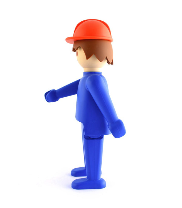 PLAYMOBIL: L'OUVRIER BLEU FONCE - figurine de collection en ABS 24 cm