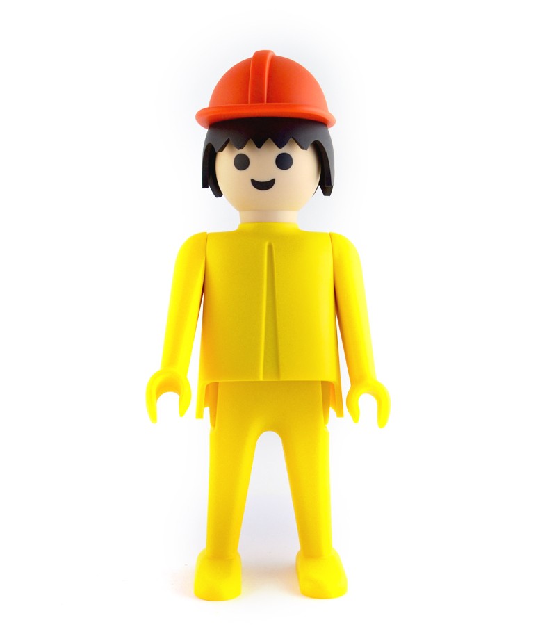 PLAYMOBIL X1 FIGURINE BALAYEUR NETTOYEUR POUBELLE CAMION POUBELLE