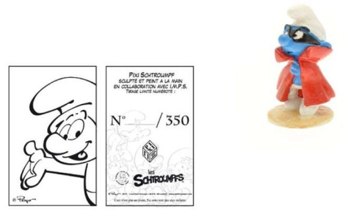 LES SCHTROUMPFS: LE SCHTROUMPF CONSPIRATEUR - figurine métal 4.5 cm