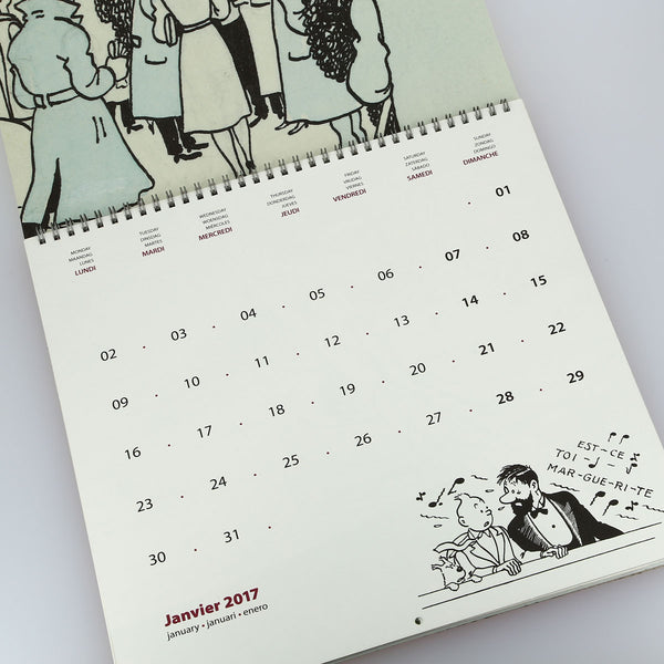 TINTIN: L'ART D'HERGE - grand calendrier 2017 30 x 30 cm